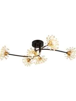Globo lighting Decken- & Hängeleuchten<LED-Deckenleuchte "Fiore" in Schwarz/ Gold - (B)74 x (H)22 x (T)43 cm