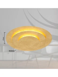 Globo lighting Decken- & Hängeleuchten<LED-Deckenleuchte "Heda" in Gold - (H)4,7 x Ø 35 cm