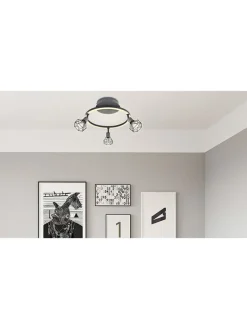 Globo lighting Decken- & Hängeleuchten<LED-Deckenleuchte "Jutta" in Anthrazit/ Gold - (L)46 x (B)38,5 x (H)20 cm