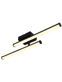Globo lighting Decken- & Hängeleuchten<LED-Deckenleuchte "Kirina" in Schwarz - (B)50 x (H)8,4 x (T)7 cm