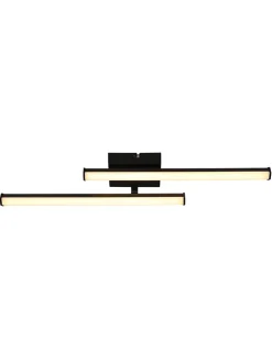 Globo lighting Decken- & Hängeleuchten<LED-Deckenleuchte "Kirina" in Schwarz - (B)50 x (H)8,4 x (T)7 cm