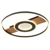 Globo lighting Decken- & Hängeleuchten<LED-Deckenleuchte "Pikara" in Schwarz/ Hellbraun - (H)5,5 x Ø 40,5 cm
