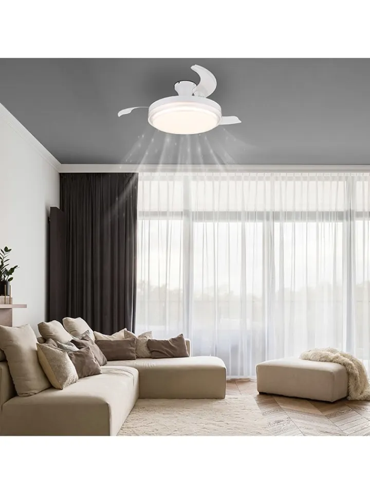 Globo lighting Klima & Haushalt<LED-Deckenventilator "Beliz" in Weiß - (H)27,5 x Ø 10,6 cm