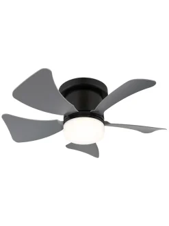 Globo lighting Klima & Haushalt<LED-Deckenventilator "Hinea" in Schwarz - (H)13 x Ø 40,6 cm