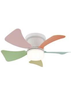 Globo lighting Klima & Haushalt<LED-Deckenventilator "Hinea" in Weiß/ Bunt - (H)13 x Ø 40,6 cm