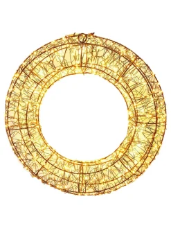 WellHome Wohndekoration<LED-Dekoanhänger in Gold - Ø 38 cm