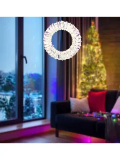 WellHome Wohndekoration<LED-Dekoanhänger in Silber - Ø 30 cm