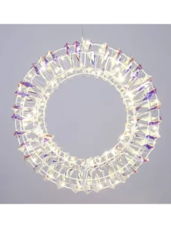 WellHome Wohndekoration<LED-Dekoanhänger in Silber - Ø 30 cm