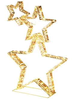 WellHome Wohndekoration<LED-Dekoaufsteller in Gold - (H)80 x (T)10 cm