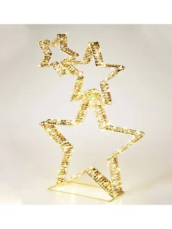 WellHome Wohndekoration<LED-Dekoaufsteller in Gold - (H)80 x (T)10 cm