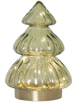 STAR Trading Dekofiguren & -Objekte<LED-Dekofigur "Abete" in Grün - (H)18 cm