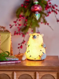 Bloomingville Lichterketten & Deko-Leuchten<LED-Dekoleuchte in Weiß - (B)14 x (H)15 x (T)12 cm