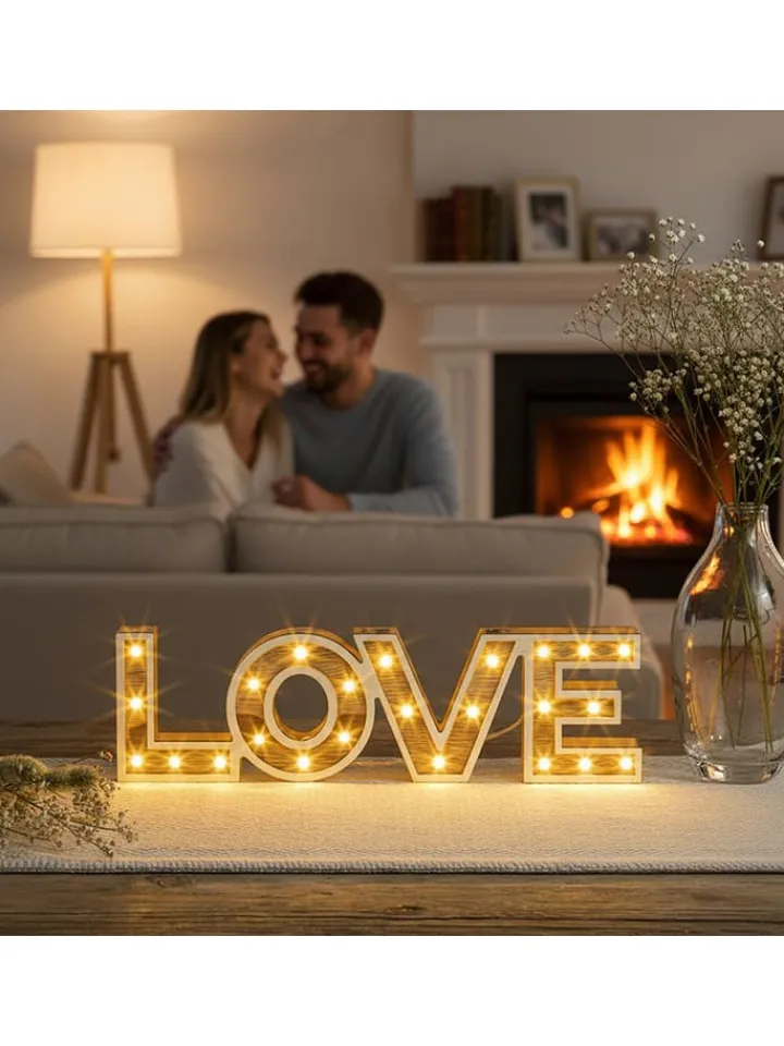 Profiline Lichterketten & Deko-Leuchten<LED-Dekoleuchte "Love" in Warmweiß - (B)38 x (H)11 x (T)3 cm