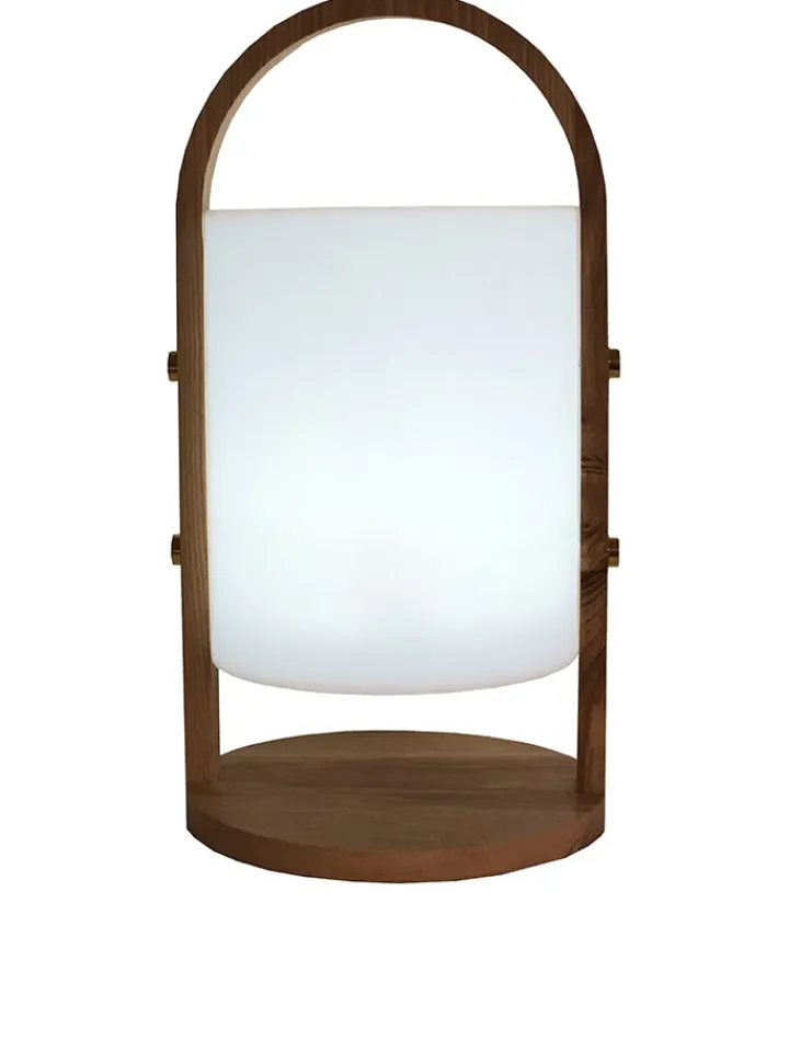 lumisky Außenbeleuchtung<LED-Dekoleuchte "Woody" in Weiß - (H)39 x Ø 18 cm