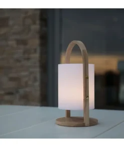 lumisky Außenbeleuchtung<LED-Dekoleuchte "Woody" in Weiß - (H)39 x Ø 18 cm