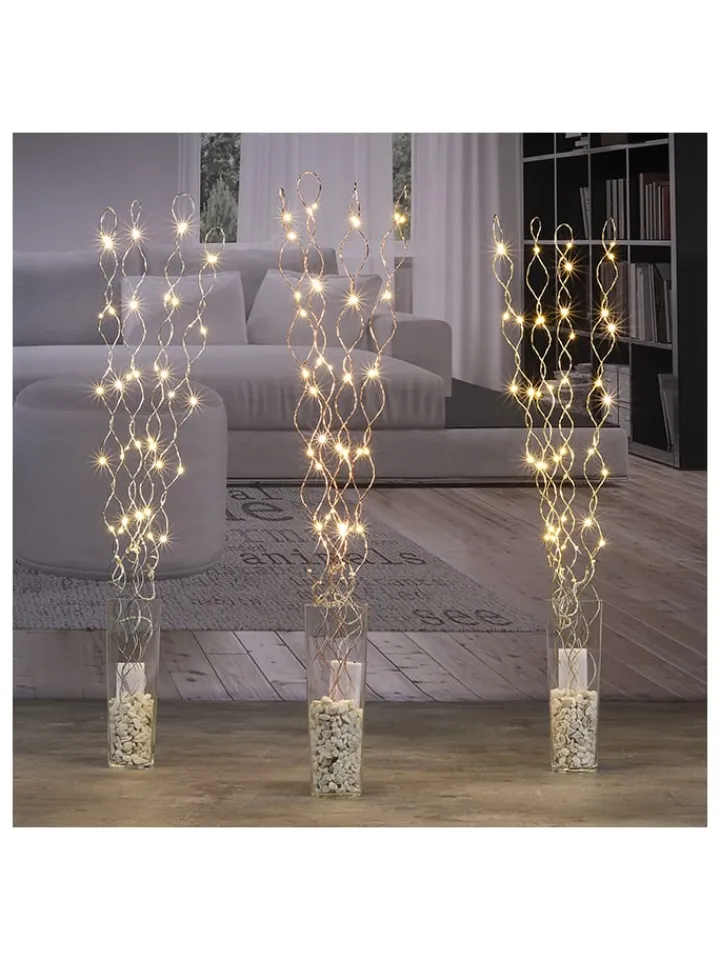 Profiline Weihnachtsschmuck<LED-Dekozweige in Silber/ Kupfer/ Gold - (H)90 cm