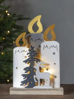 STAR Trading Lichterketten & Deko-Leuchten<LED-Fensterleuchte "Fauna" in Weiß - (B)22 x (H)34 x (T)6 cm