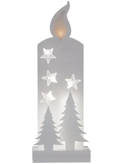 STAR Trading Lichterketten & Deko-Leuchten<LED-Fensterleuchter "Grandy" in Weiß - (B)13 x (H)36 cm