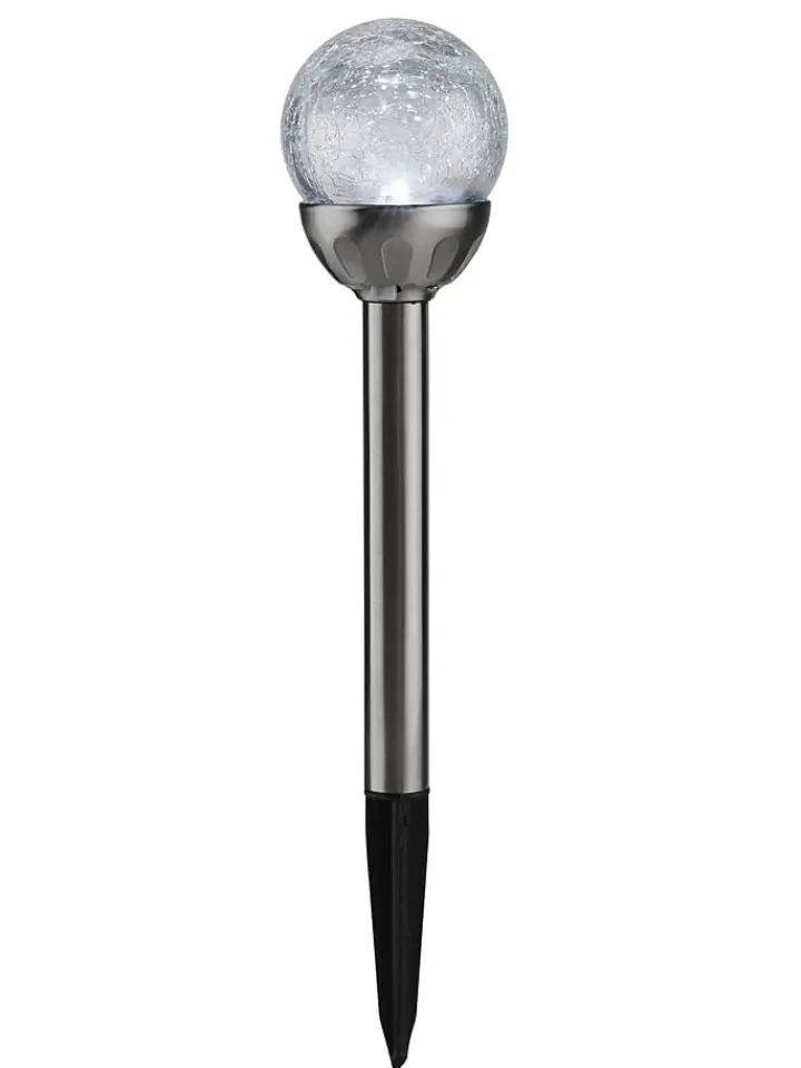 Garden Hero Außenleuchten|Außenbeleuchtung<LED-Gartenstecker in Silber - (H)34 x Ø 8 cm
