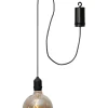 STAR Trading Decken- & Hängeleuchten<LED-Glaskugel "Bowl" in Schwarz - (B)12,5 x (H)19,5 cm