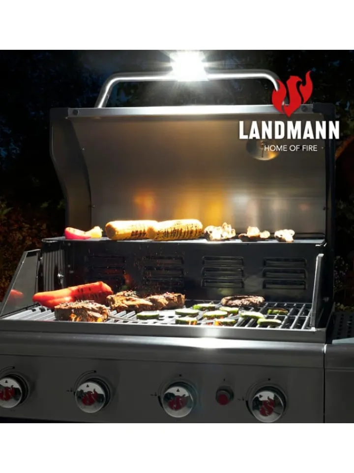 Landmann Grillen<LED-Grilllampe mit Li-Ionen-Akku für Leuchtdauer von bis zu 5 Std.