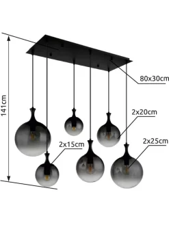Globo lighting Decken- & Hängeleuchten<LED-Hängeleuchte "Dalton" in Schwarz - (L)97 x (B)48 x (H)141 cm