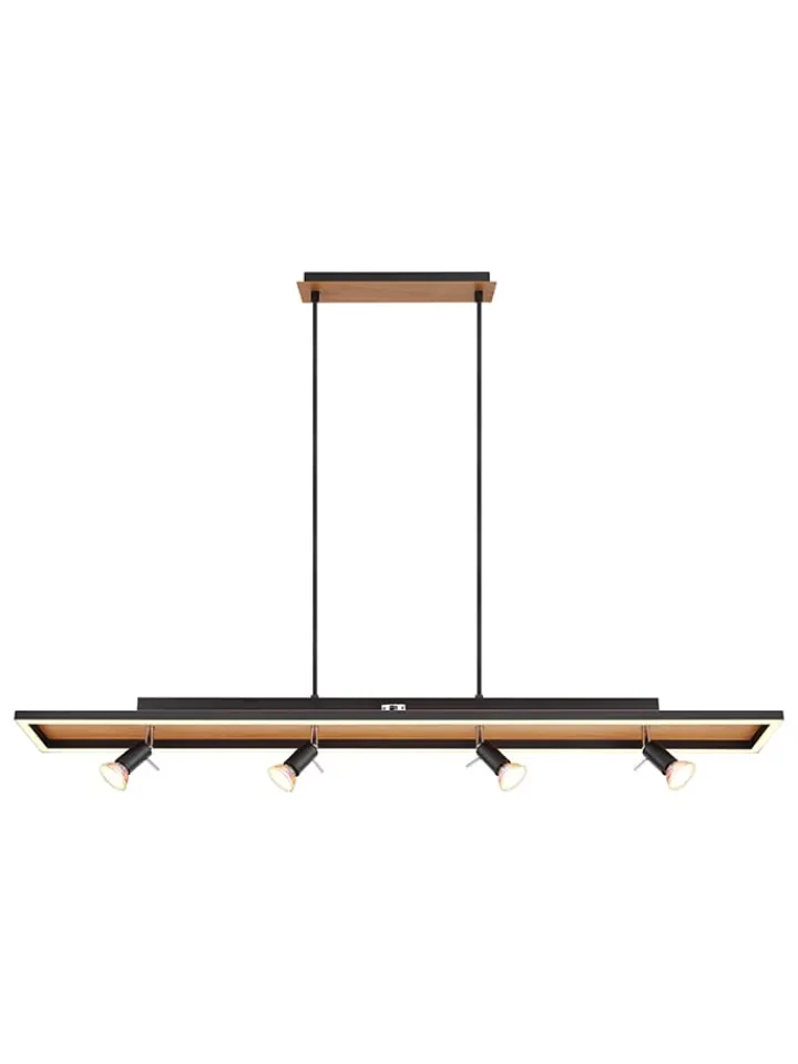 Globo lighting Decken- & Hängeleuchten<LED-Hängeleuchte "Ida" in Schwarz/ Hellbraun - (B)120 x (H)116 cm