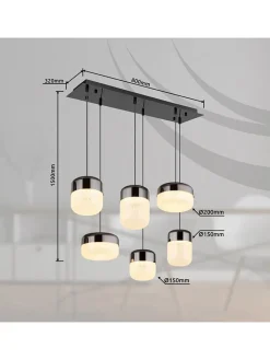 Globo lighting Decken- & Hängeleuchten<LED-Hängeleuchte in Grau - (L)80 x (B)32 x (H)150 cm