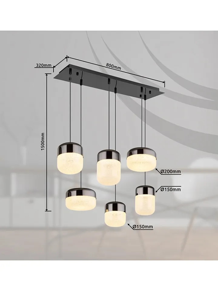 Globo lighting Decken- & Hängeleuchten<LED-Hängeleuchte in Grau - (L)80 x (B)32 x (H)150 cm
