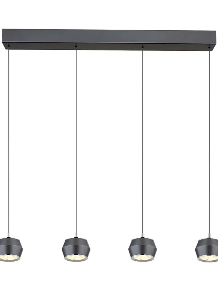 Globo lighting Decken- & Hängeleuchten<LED-Hängeleuchte "Marthy" in Schwarz - (L)80,5 x (B)10 x (H)200 cm