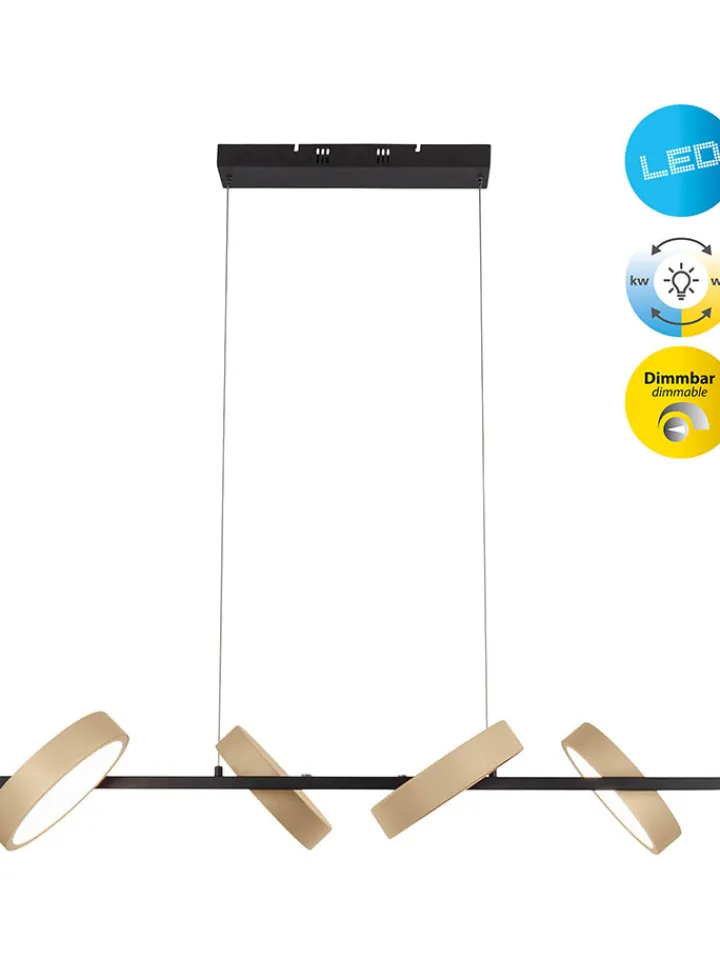 näve Decken- & Hängeleuchten<LED-Hängeleuchte "Tessa" in Hellbraun/ Schwarz - EEK F (A bis G)