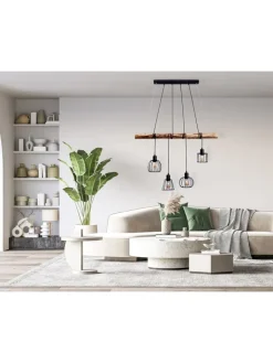 näve Decken- & Hängeleuchten<LED-Hängeleuchte "Woodland" in Hellbraun - (B)100 x (H)150 x (T)10 cm