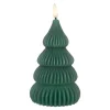 Clayre & Eef Wohndekoration<LED-Kerze in Grün - (H)17 cm