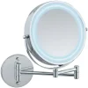 Wenko Spiegel<LED-Kosmetikspiegel "Power-Loc" in Silber - Ø 17,5 cm