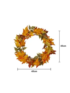 STAR Trading Lichterketten & Deko-Leuchten<LED-Kranz "Autumn" in Orange - Ø 45 cm