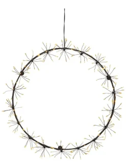 STAR Trading Lichterketten & Dekobeleuchtung<LED-Kranz "Dew Drop Flower" in Warmweiß - Ø 35 cm