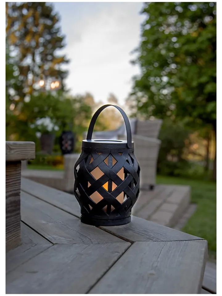 STAR Trading Außenbeleuchtung|Außenleuchten<LED-Laterne "Flame Lantern" in Schwarz - (H)16 cm