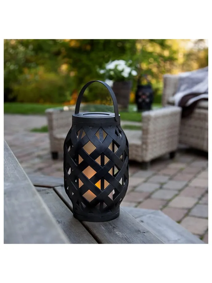 STAR Trading Außenleuchten|Außenbeleuchtung<LED-Laterne "Flame Lantern" in Schwarz - (H)23 cm