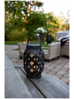 STAR Trading Außenleuchten|Außenbeleuchtung<LED-Laterne "Flame Lantern" in Schwarz - (H)23 cm