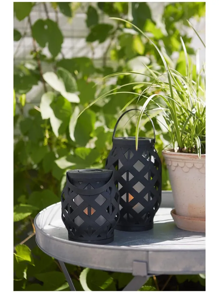 STAR Trading Außenleuchten|Außenbeleuchtung<LED-Laterne "Flame Lantern" in Schwarz - (H)23 cm