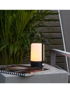 STAR Trading Außenleuchten|Außenbeleuchtung<LED-Laterne "Flame Lantern" in Schwarz - (H)19 cm