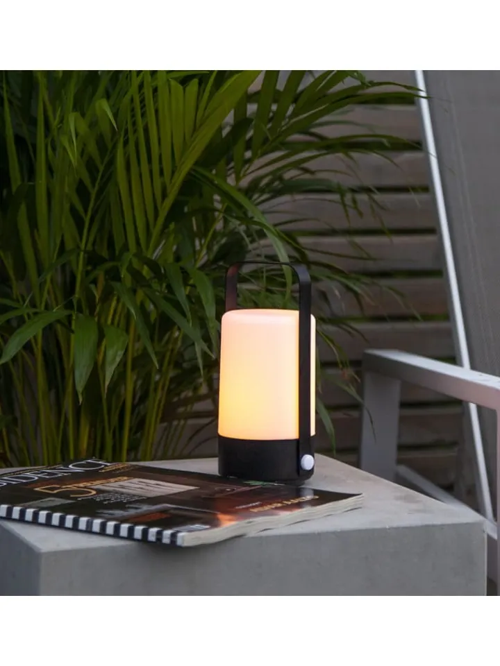 STAR Trading Außenleuchten|Außenbeleuchtung<LED-Laterne "Flame Lantern" in Schwarz - (H)19 cm