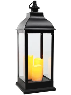 Profiline Lichterketten & Deko-Leuchten<LED-Laterne in Schwarz - (B)24 x (H)70 x (T)24 cm