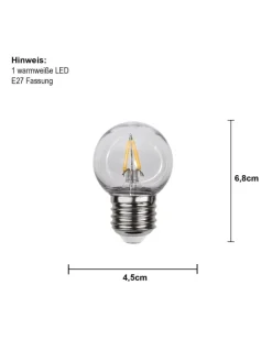 STAR Trading Leuchtmittel<LED-Leuchtmittel ,Outdoor Lightning', E27, 1,4W, 120lm, PC Abdeckung,