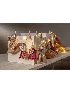 STAR Trading Lichterketten & Dekobeleuchtung<LED-Lichterkette "Clippy Advent" in Bunt - (L)240 cm