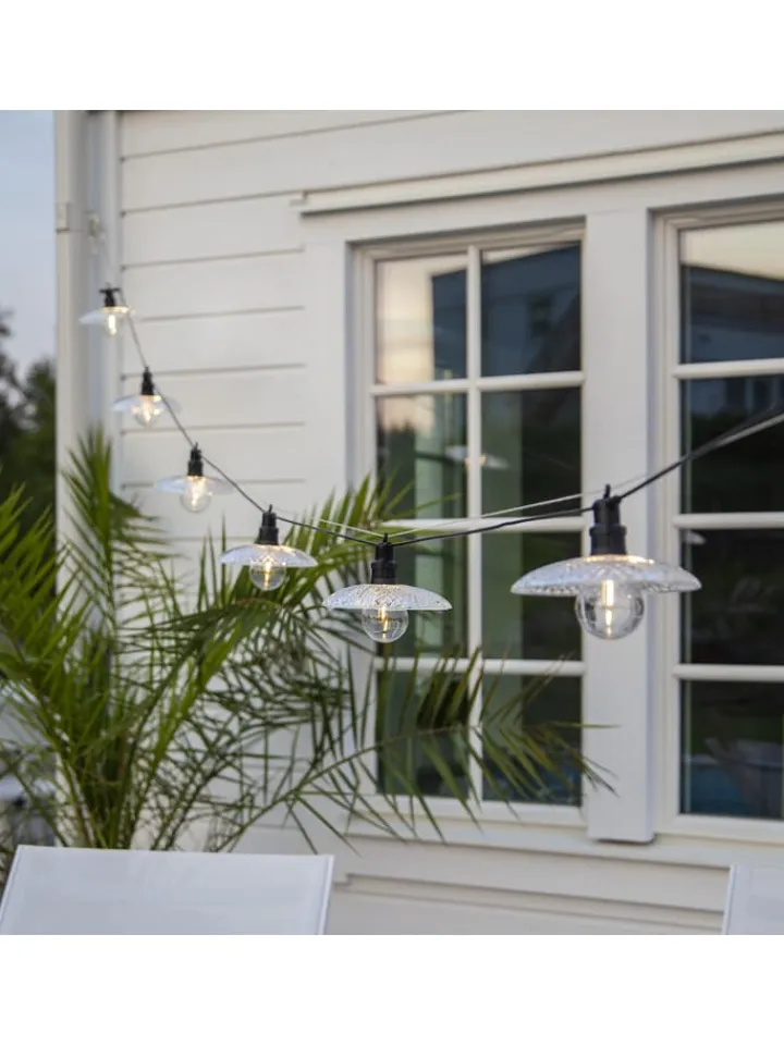 STAR Trading Lichterketten & Deko-Leuchten<LED-Lichterkette "Glassy Light" in Weiß - (B)15,5 x (H)14 cm