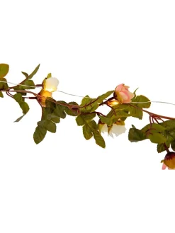 näve Außenbeleuchtung|Außenleuchten<LED-Lichterkette "Röschen" in Grün/ Rosa - (L)420 cm