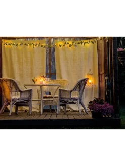 näve Außenbeleuchtung|Außenleuchten<LED-Lichterkette "Röschen" in Grün/ Rosa - (L)420 cm