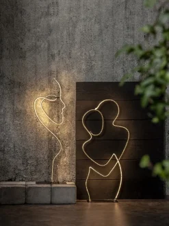 STAR Trading Lichterketten & Deko-Leuchten<LED-Silhouette "Grafico" in Schwarz - (B)40 x (H)87 cm