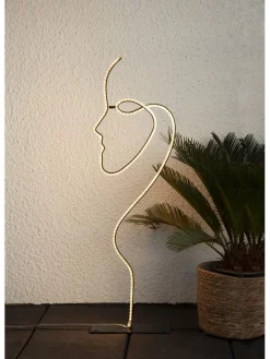 STAR Trading Lichterketten & Deko-Leuchten<LED-Silhouette "Grafico" in Schwarz - (B)28 x (H)88 cm